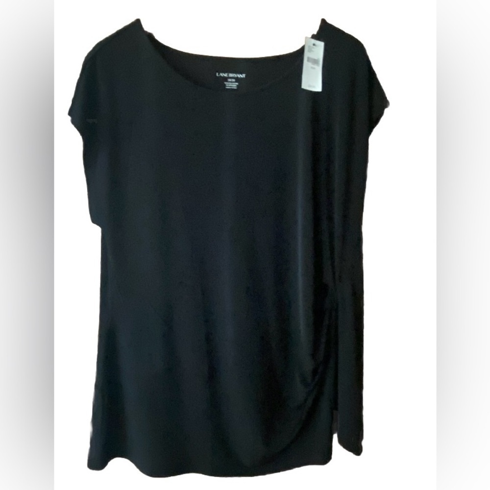 Black Size 18/20 Lane Bryant Side Drape,Sleeveless, Lightweight Dress Blouse